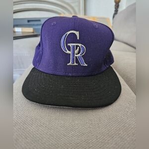 Colorado Rockies Hat Cap Fitted Mens 7 1/4  Purple New Era 59Fifty Made in USA